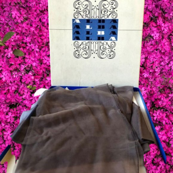 Alba Nylon Stockings Dark SEAM Sheer Leg Garter Hosiery New in Open Box 9 1/2/32 - Picture 10 of 12